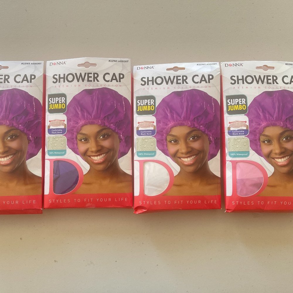 Donna Super Jumbo Shower Cap Waterproof Shower Cap  SET OF 4